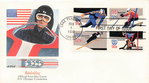 1980 Olympics Bobsledding .15c 4 stamps