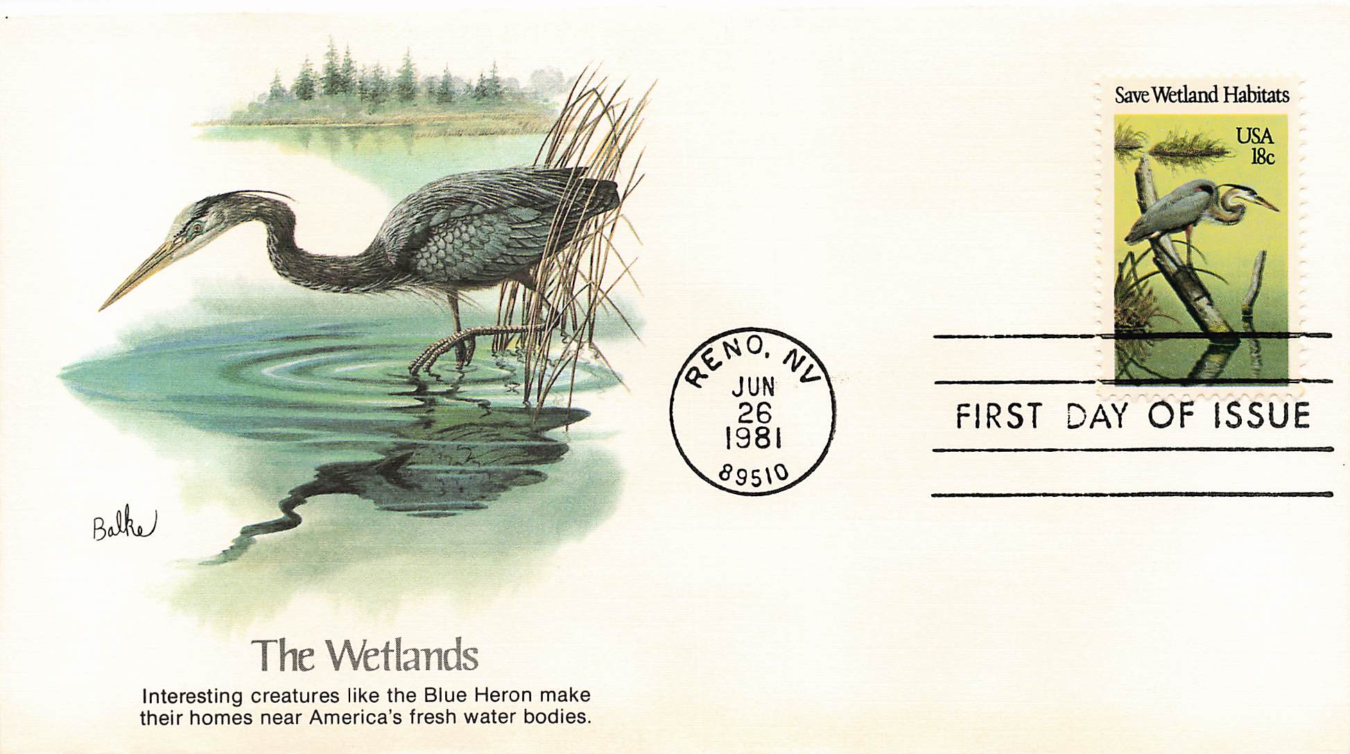 Wetlands – 1981 First Day Cover | Wildlife Sanctuary