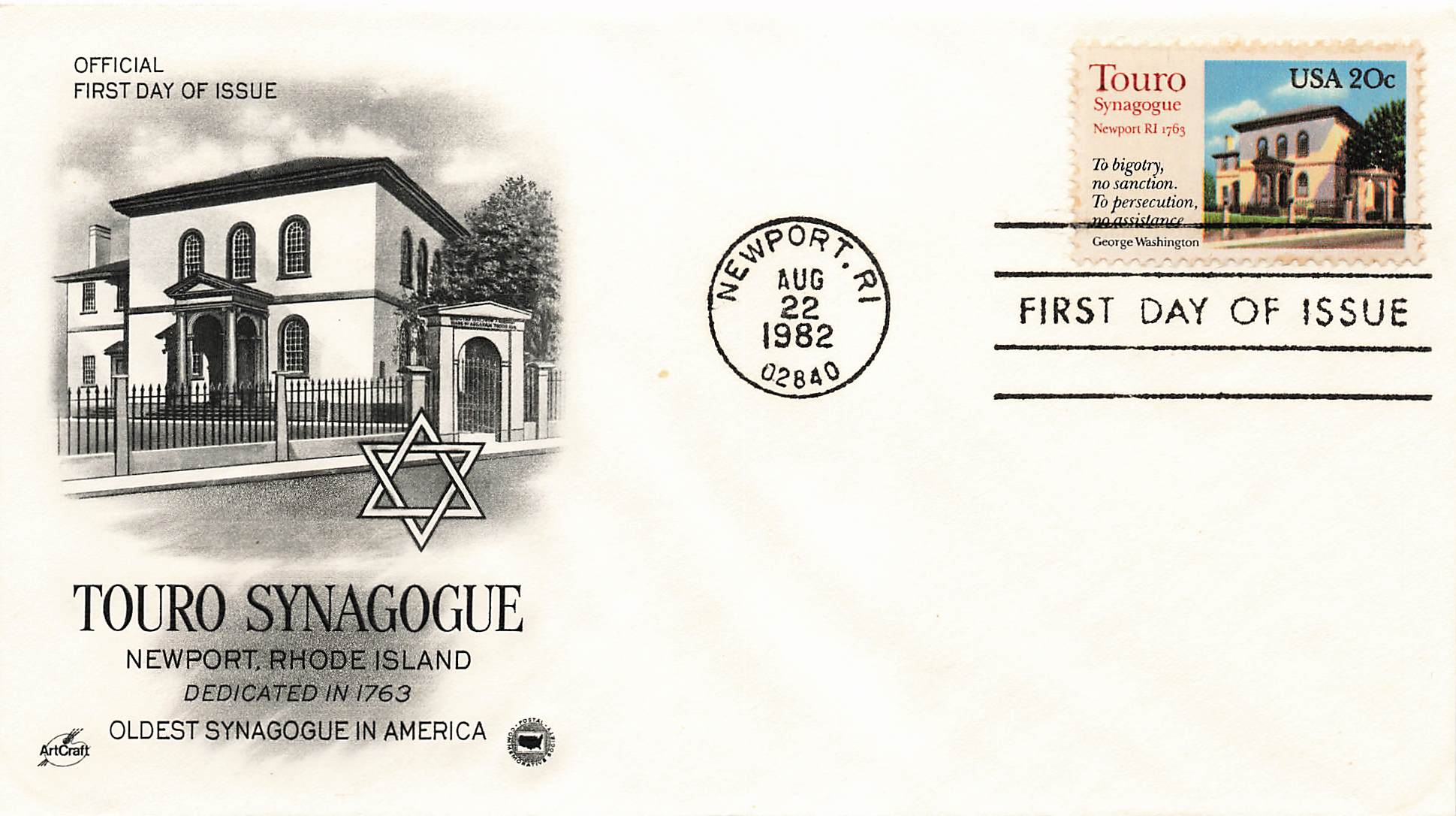 Touro Synagogue – 1981 First Day Cover | Historic Landmark