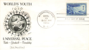 1956 World's Youth Universal peace 3 cents 1 stamp a