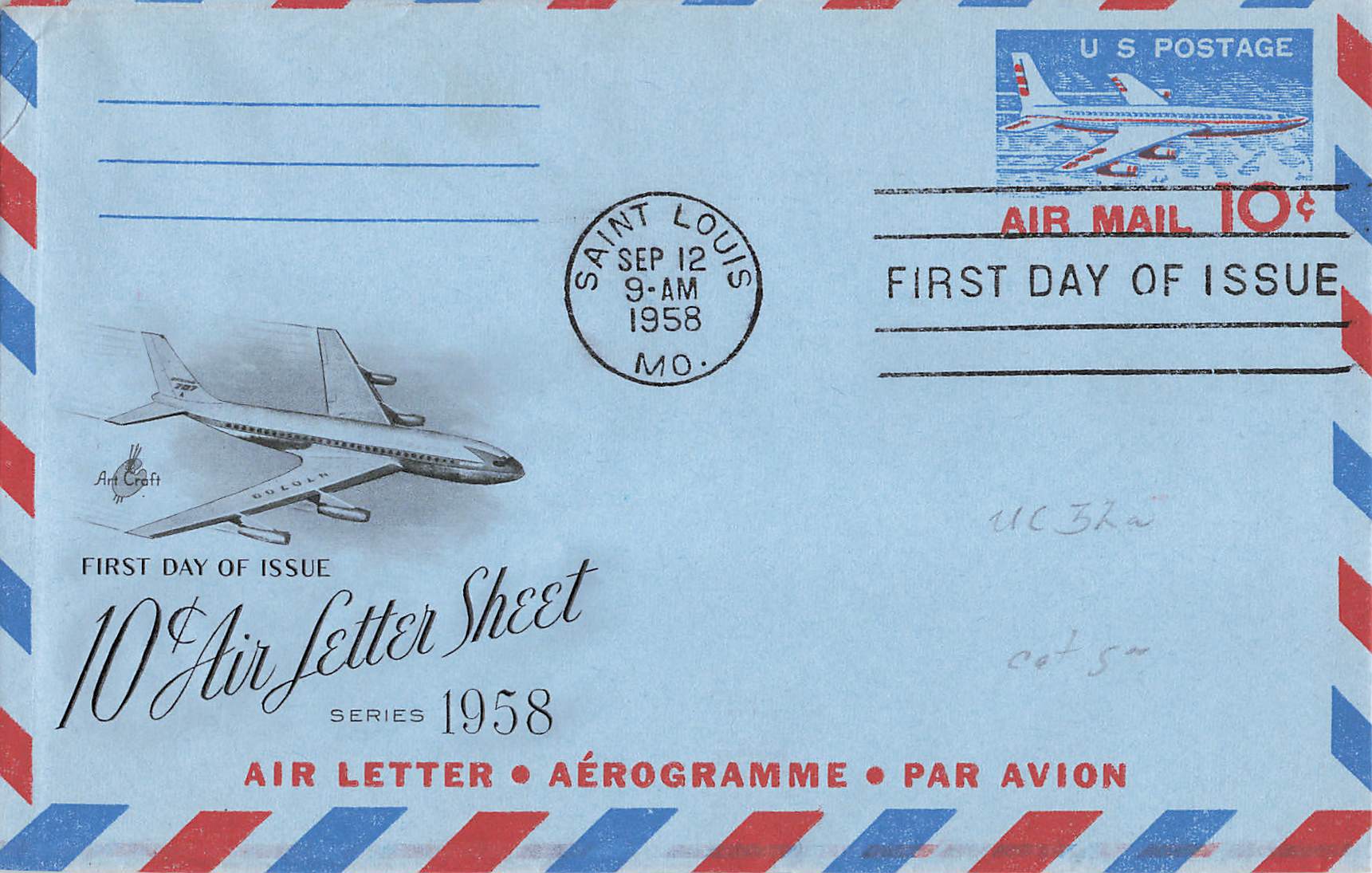 1958 10c air letter