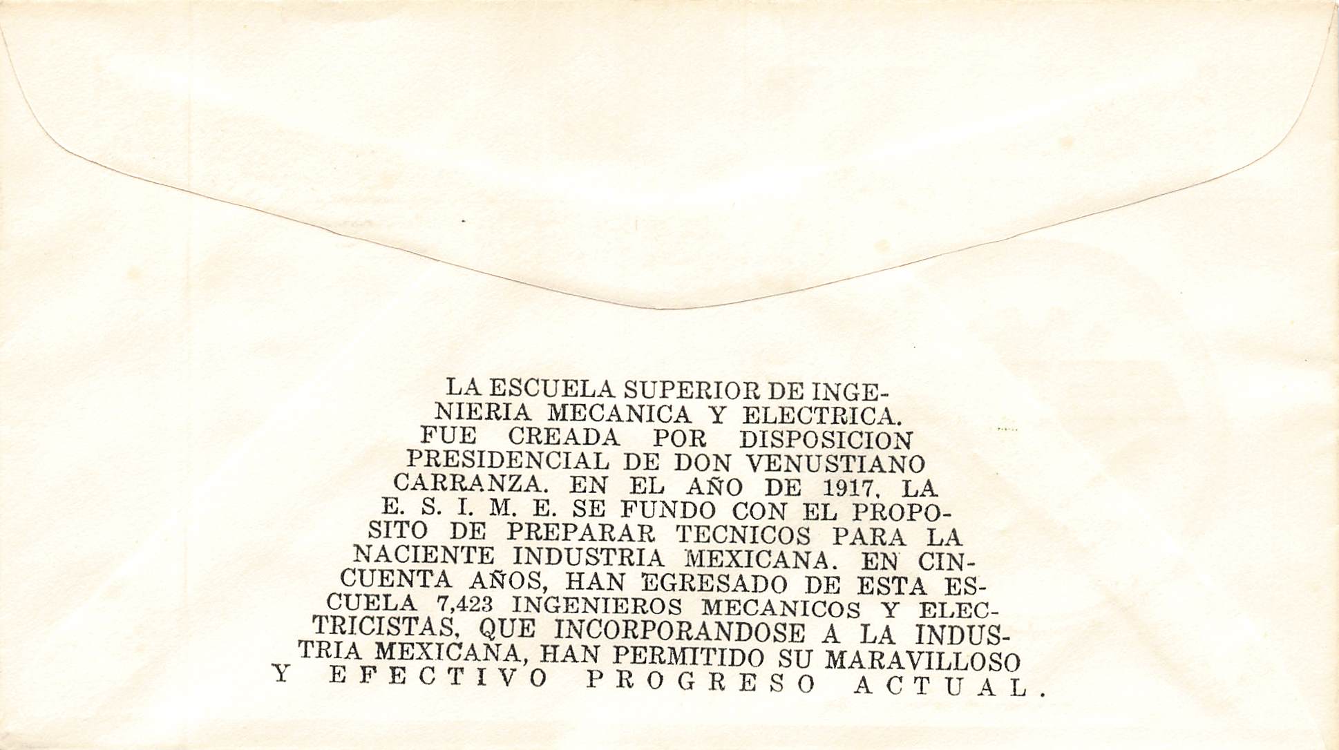 1966 Mexico - Cincuentenario de la Fundacion de la Escuela Superior de Ingenieria, Mecanica y Electrica .20