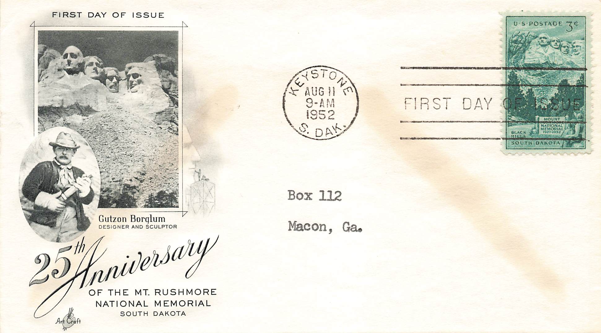 1952 Mount Rushmore b #1011