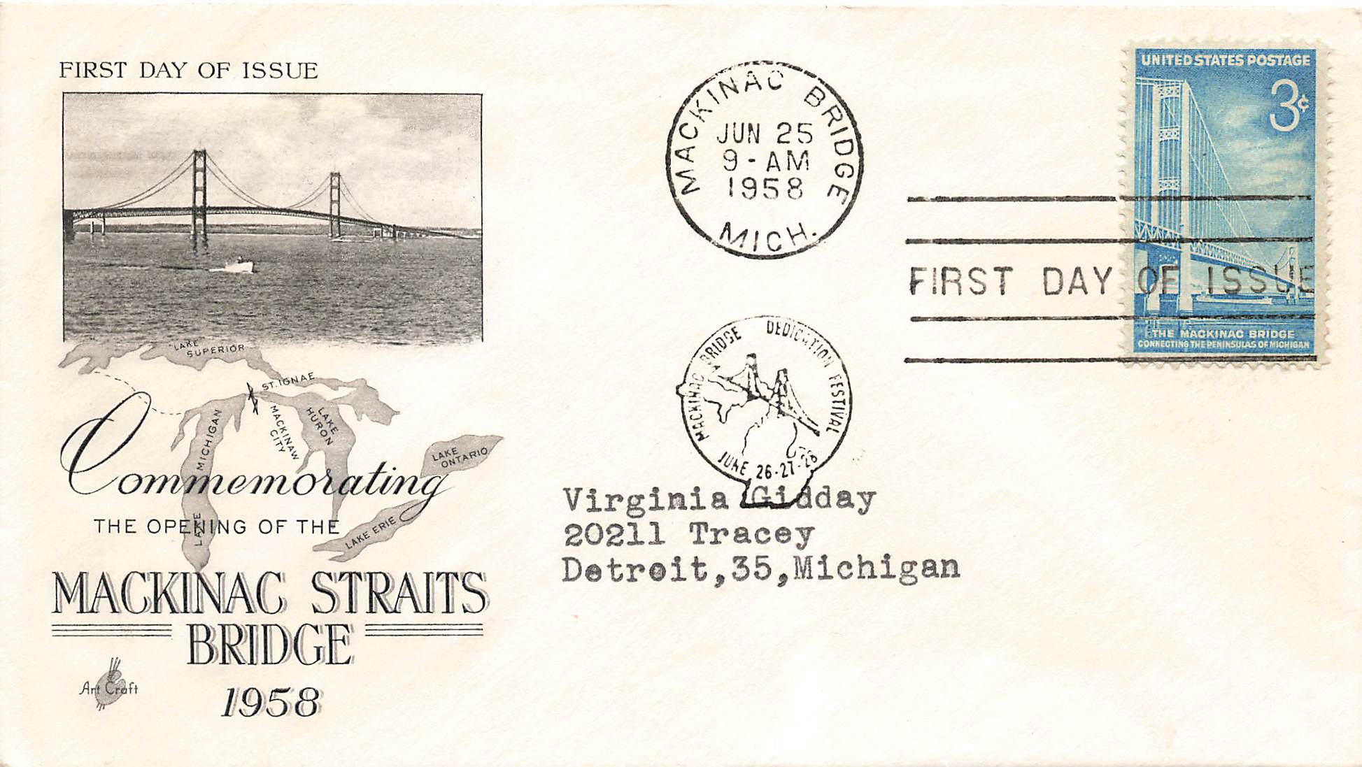 1958 Mackinac Straits Bridge