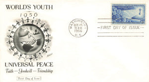 1956 World's Youth Universal peace 3 cents 1 stamp b