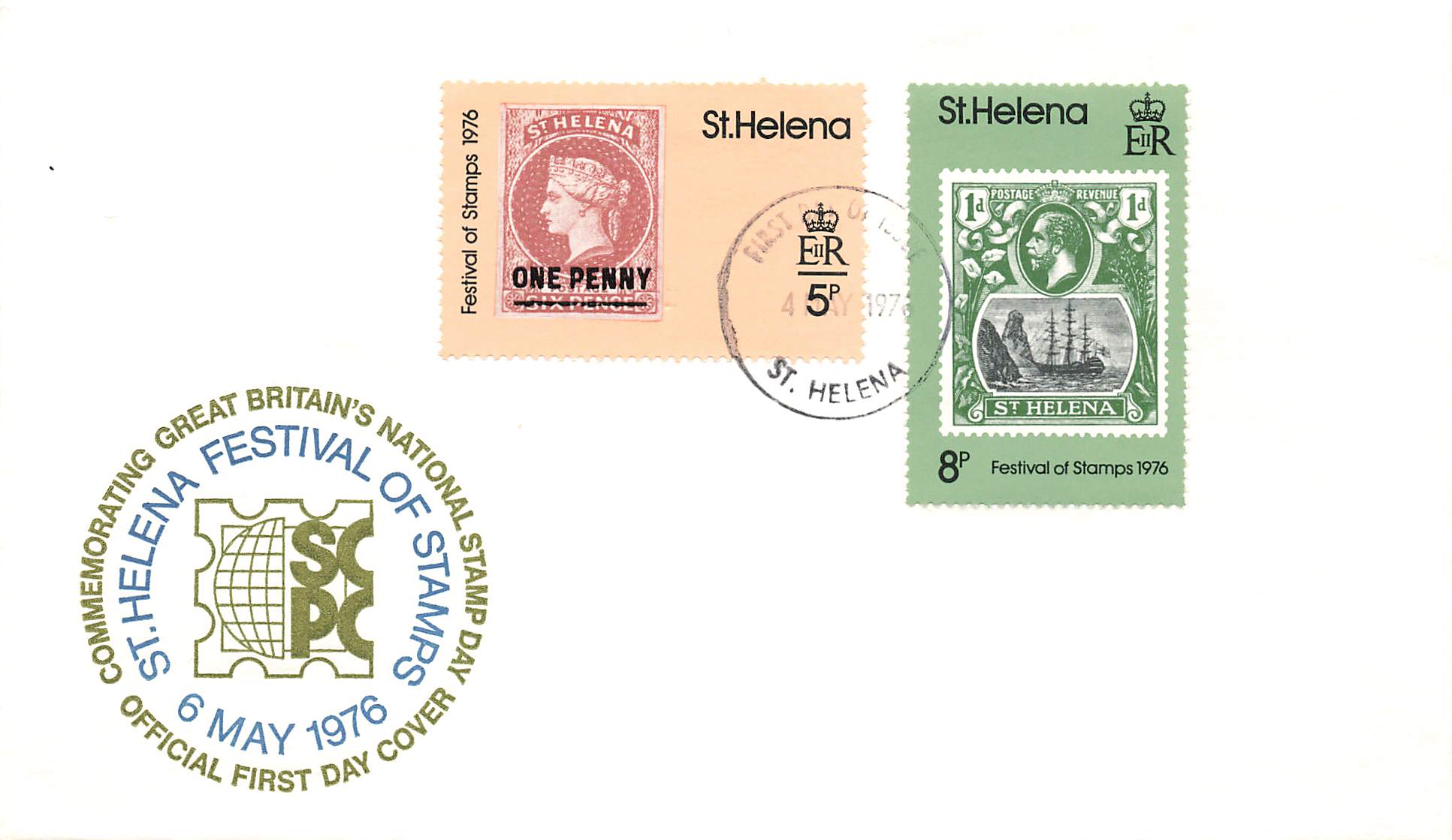 1976 St. Helena Festival of stamps 5p 8p