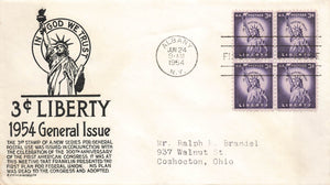 1954 Liberty 3 cents 4 stamps