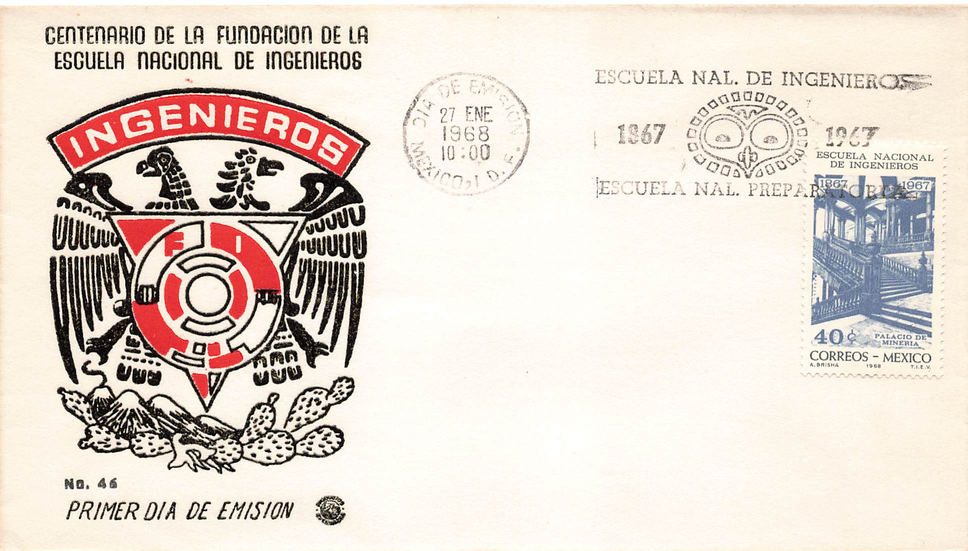 1968 Mexico - Escuela Nacional De Ingenieros .40