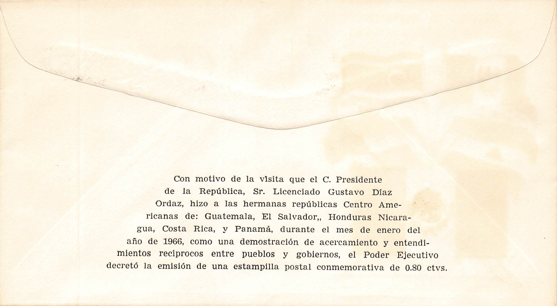 1966 Mexico - Año de la Amistad Mexico Cento Americana .80