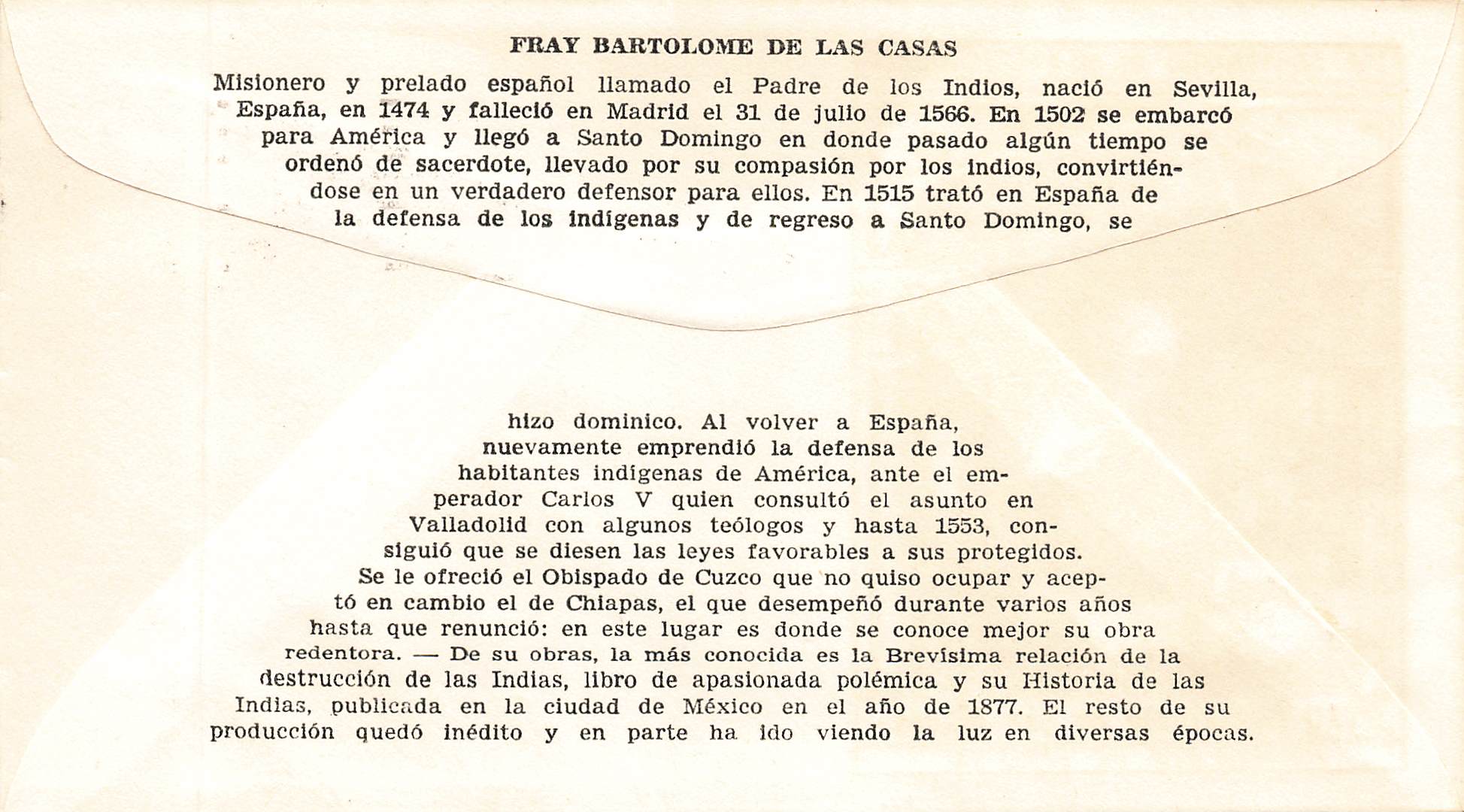 1966 Mexico - Fray Bartolomè del las Casas .20