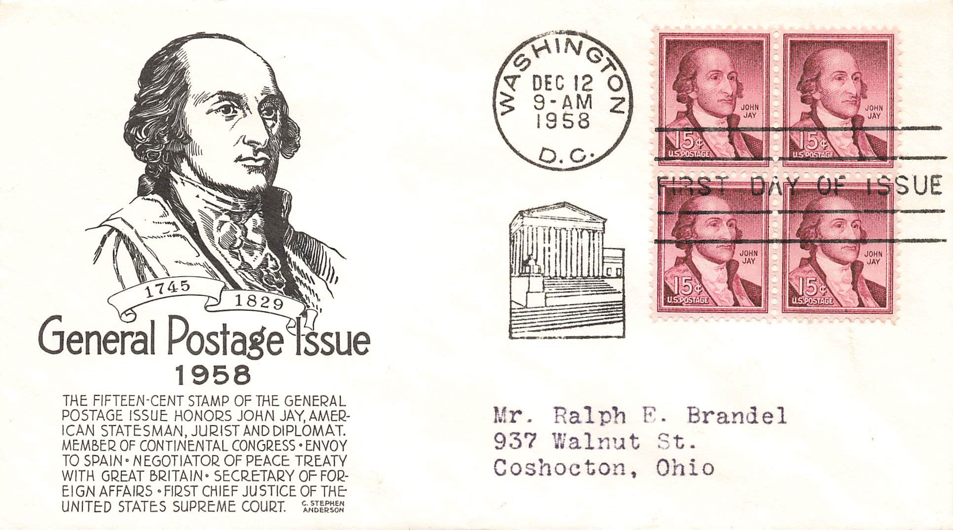 1958 John Jay general postage issue