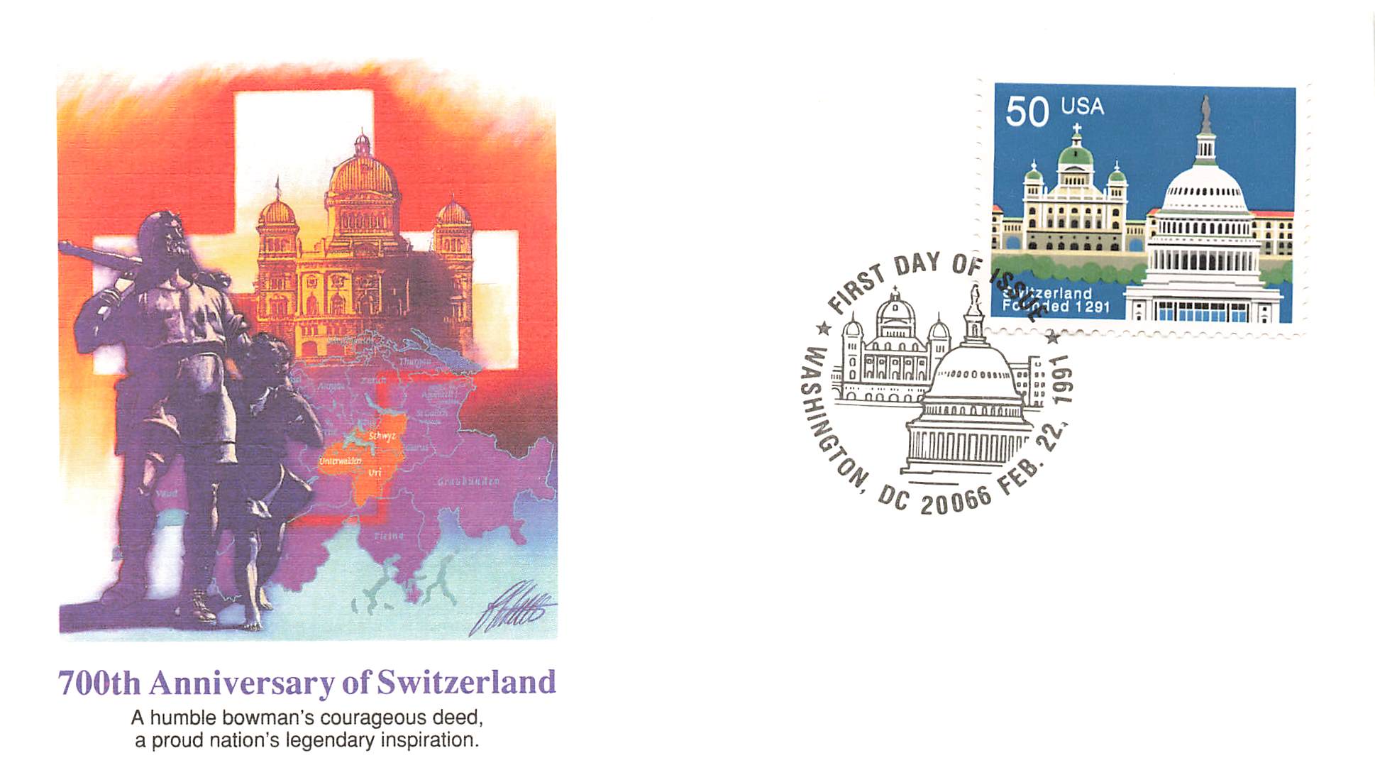 1991 700th Anniversary of Switzerland .50