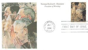 1994 Norman Rockwell - Freedom of Worship .50 Cents