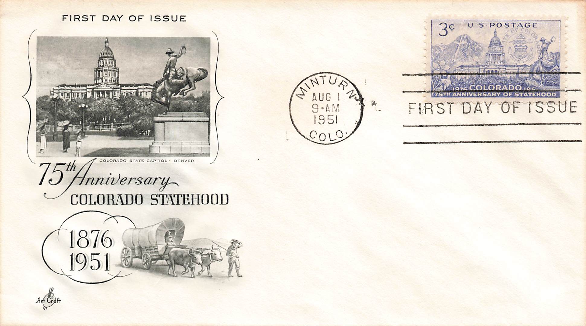 1951 Colorado Statehood 75th Ann #1001