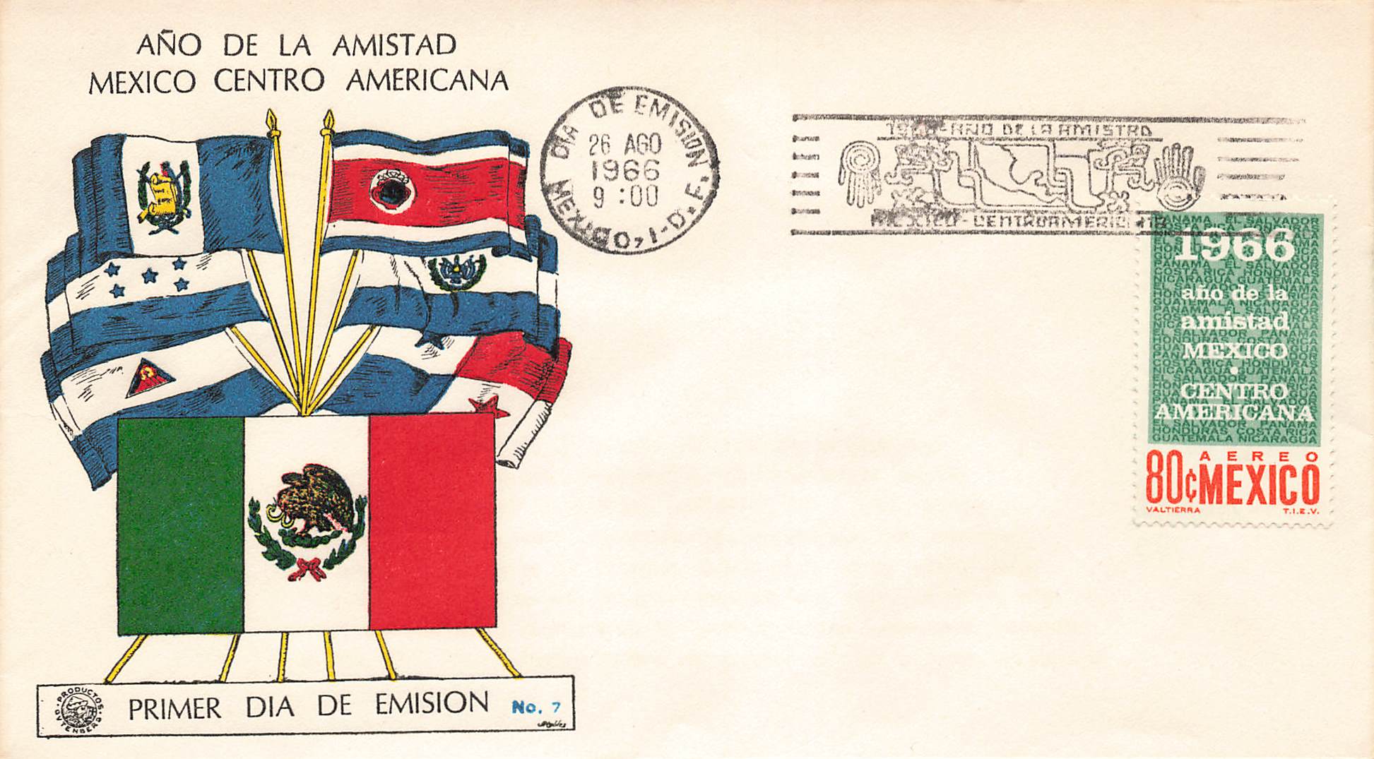 1966 Mexico - Año de la Amistad Mexico Cento Americana .80