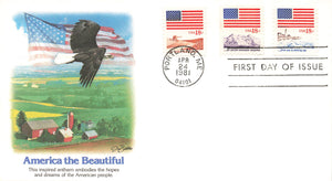 1981 America The beautiful.  3 stamps .18 Cents