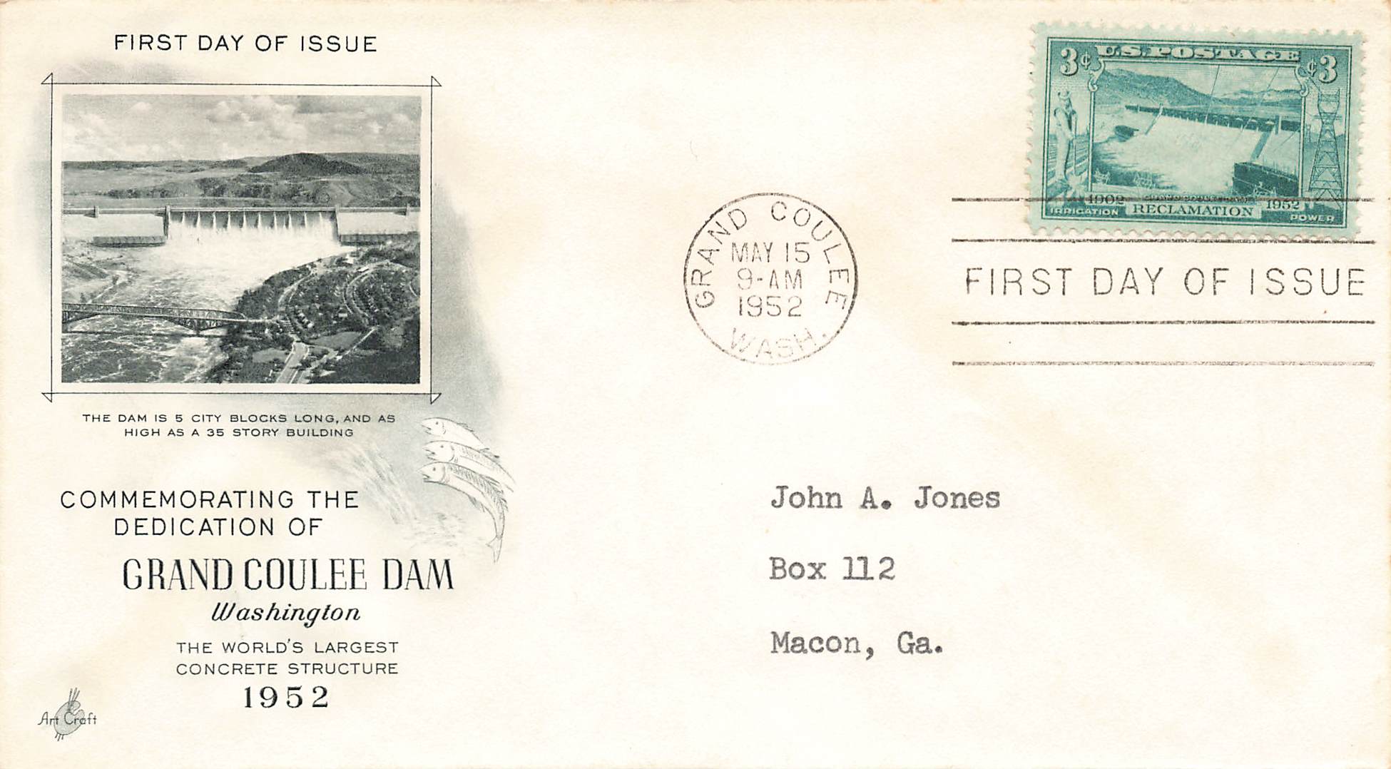 1952 Grand Coulee Dam WA #1009