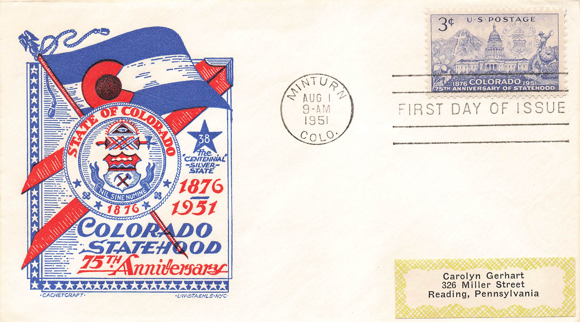 1951 Colorado Statehood #1001