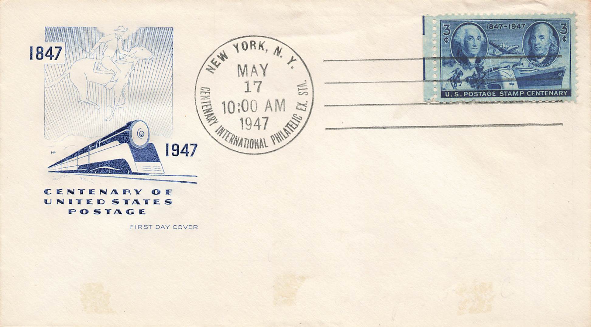 1947 Train Centenary of US Postage