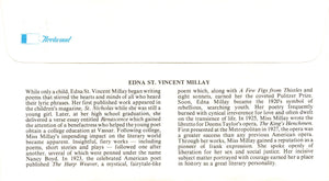 1981 Edna St. Vincent Millay, American Poet .18 Cents