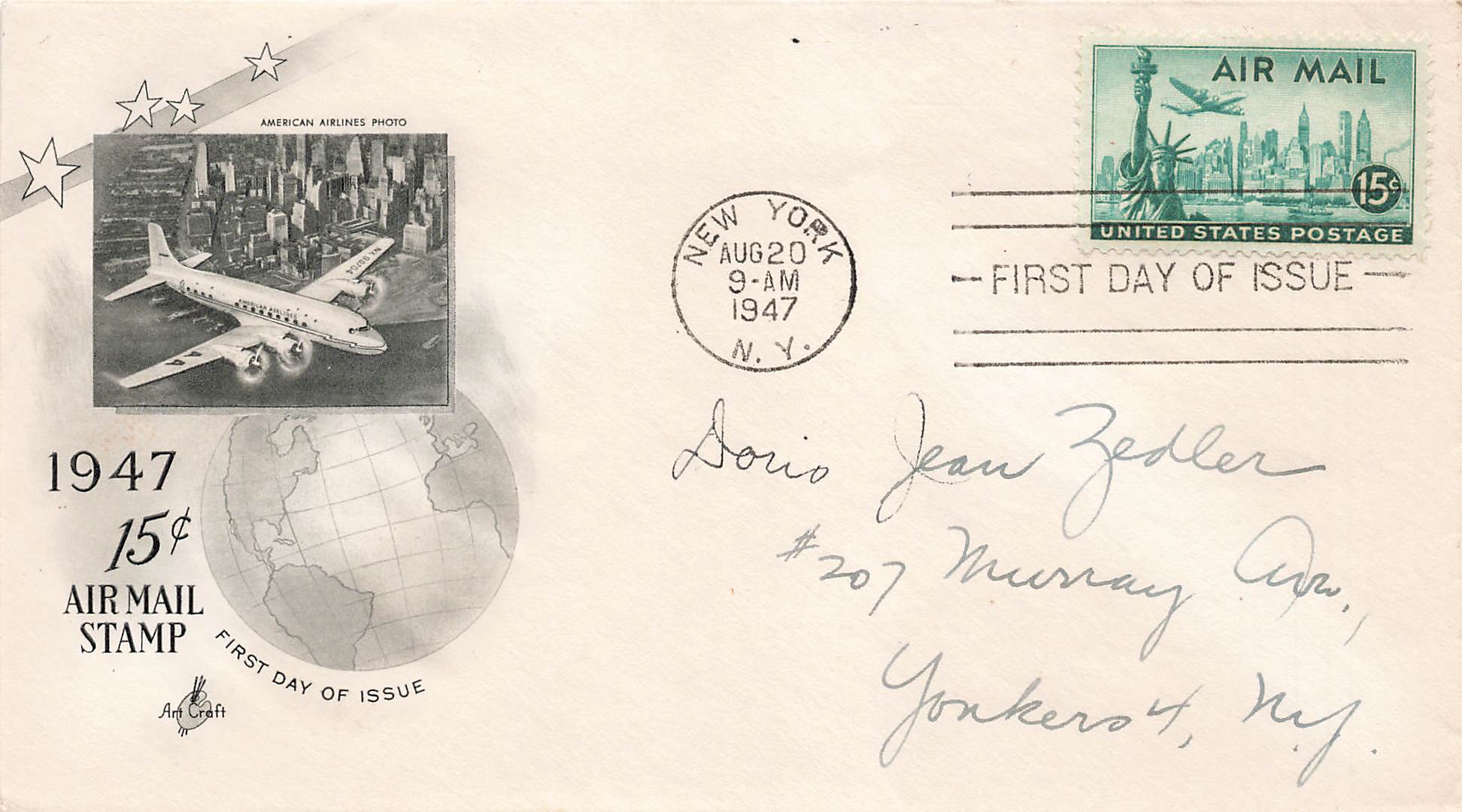 1947 Airmail 15 cents