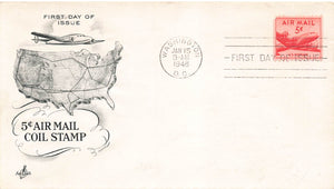 1948 Airmail Coil Stamp 5 cents