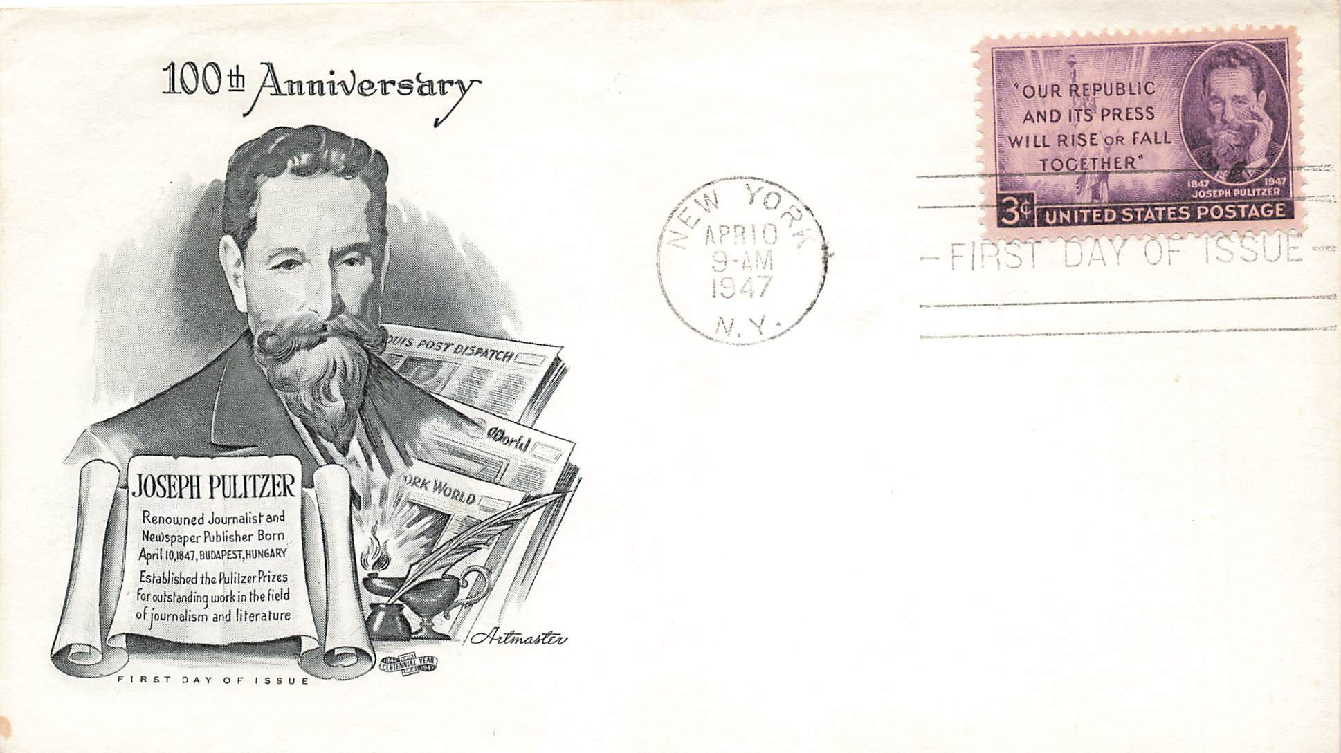 1947 Joseph Pulitzer 100th