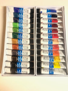 Winsor & Newton 24 Watercolor Tubes paint set.