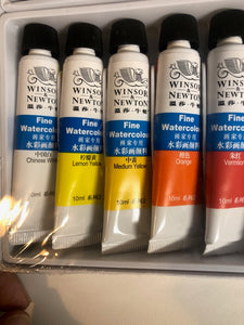 Winsor & Newton 24 Watercolor Tubes paint set.