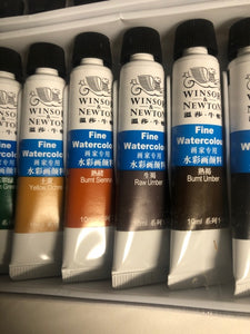 Winsor & Newton 24 Watercolor Tubes paint set.