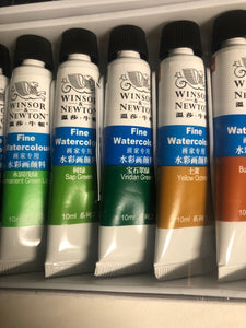 Winsor & Newton 24 Watercolor Tubes paint set.