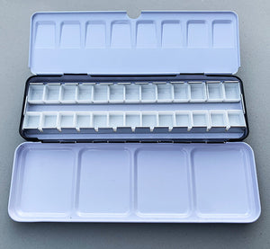 Laa-Loo Enamel coated Tin Watercolor Palette with 24 half pans